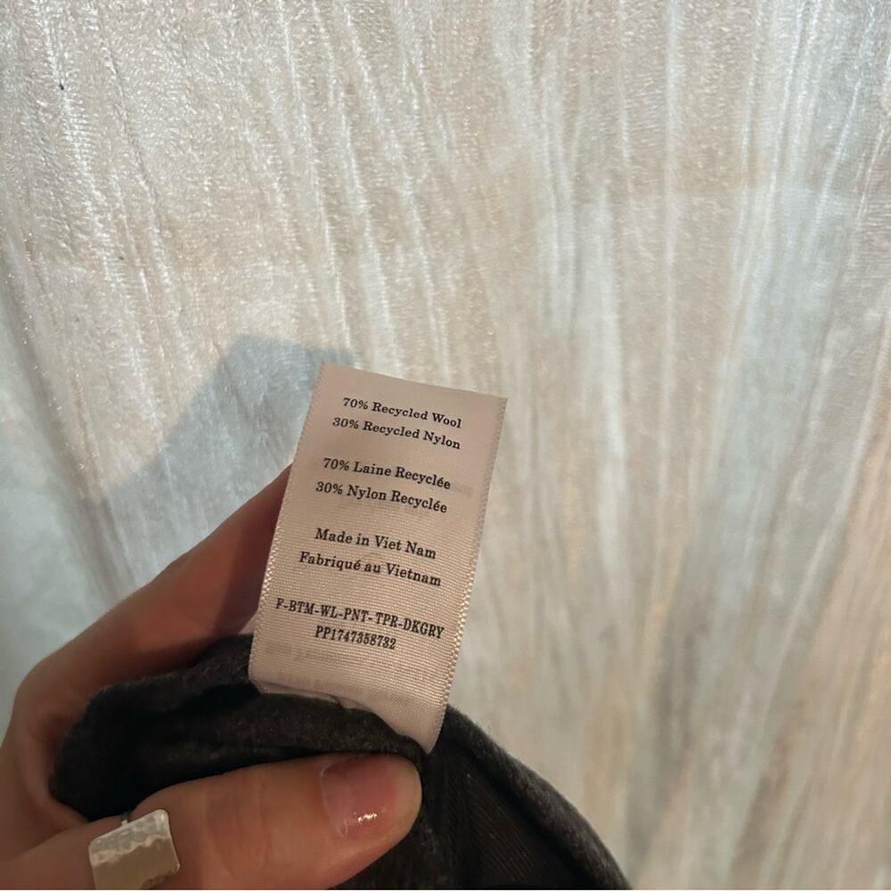 Everlane Dark Charcoal Wool Gray High-Rise Straight Trousers - Picture 7 of 9